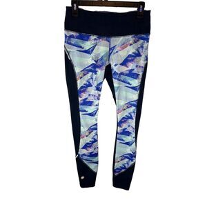 Athleta Women's Ankle Leggings Size S Blue Abstract Print Yoga Gym